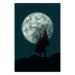 Wall Poster Beautiful Full Moon - sky and forest tree landscape against the night backdrop 129155