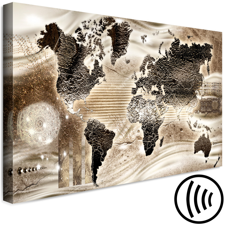 Canvas Art Print Desert Map (1-piece) Wide - abstract golden world map 129855 additionalImage 6