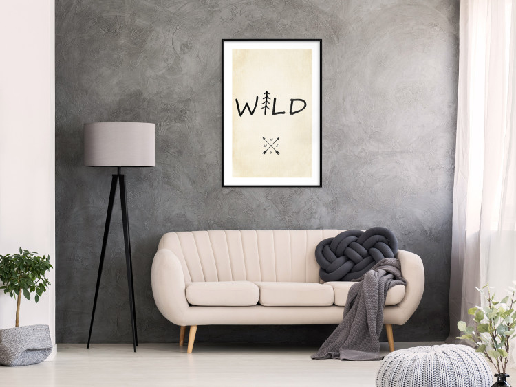 Poster Wild Nature - English text with a tree element on a beige background 130455 additionalImage 18