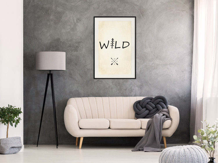 Poster Wild Nature - English text with a tree element on a beige background 130455 additionalImage 23