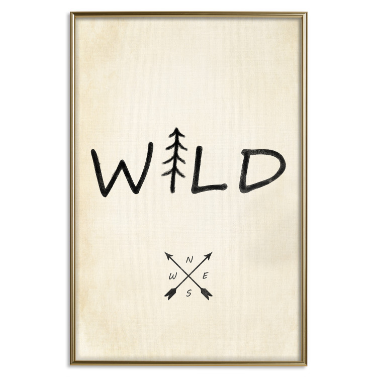 Poster Wild Nature - English text with a tree element on a beige background 130455 additionalImage 15