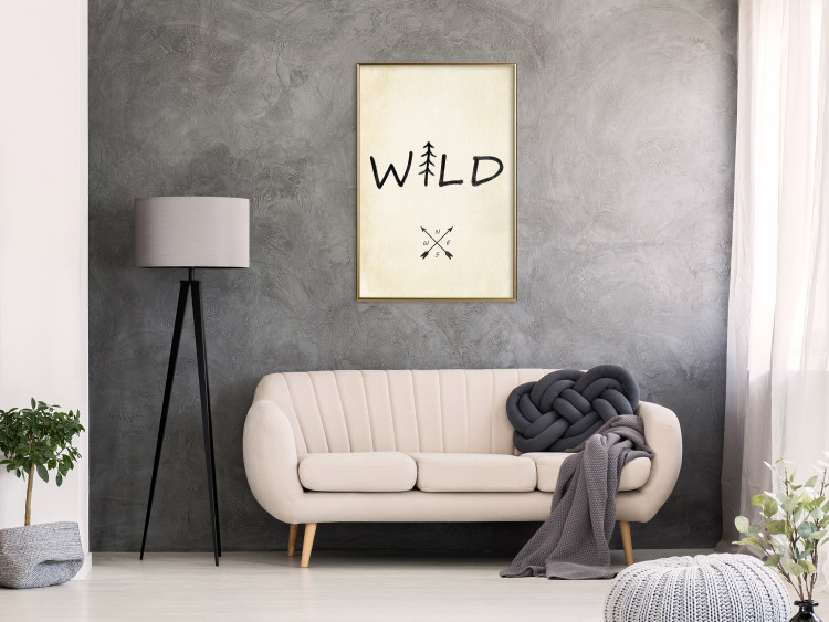 Poster Wild Nature - English text with a tree element on a beige background 130455 additionalImage 7