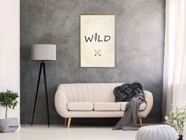 Poster Wild Nature - English text with a tree element on a beige background 130455 additionalImage 21