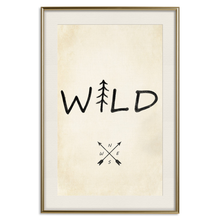 Poster Wild Nature - English text with a tree element on a beige background 130455 additionalImage 25