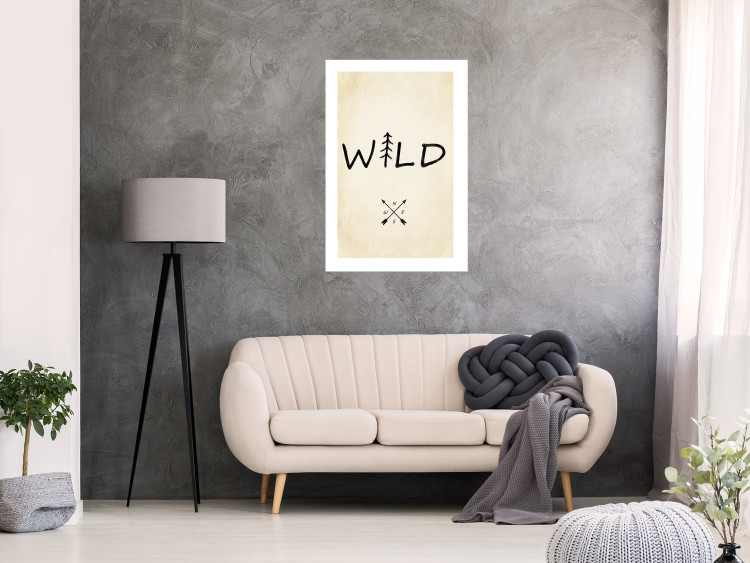 Poster Wild Nature - English text with a tree element on a beige background 130455 additionalImage 3