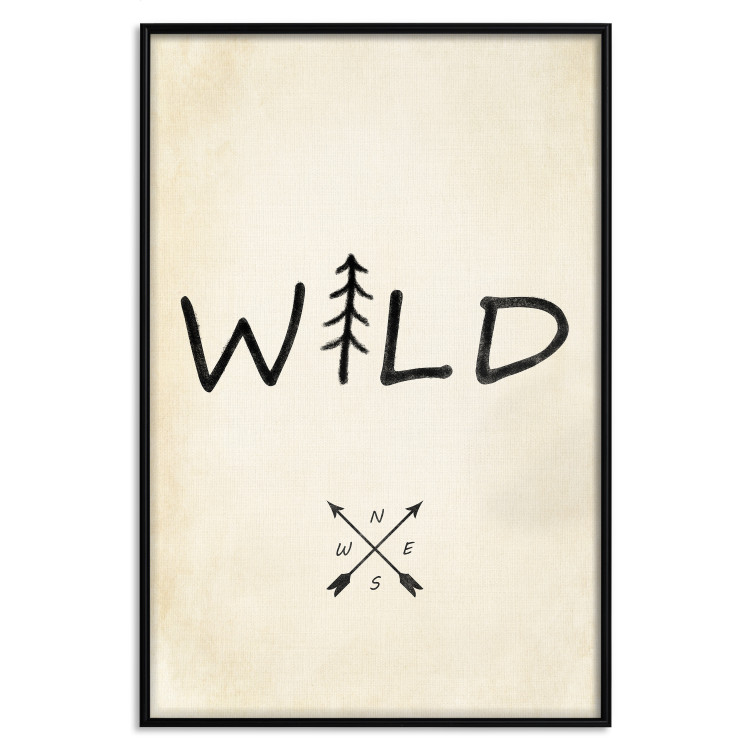 Poster Wild Nature - English text with a tree element on a beige background 130455 additionalImage 19