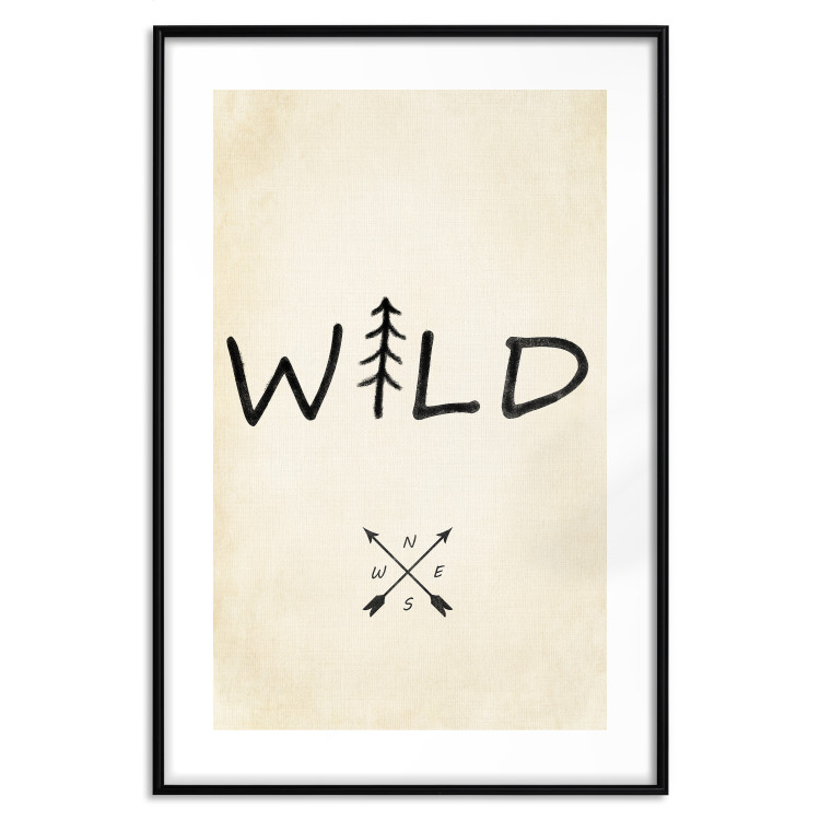Poster Wild Nature - English text with a tree element on a beige background 130455 additionalImage 27