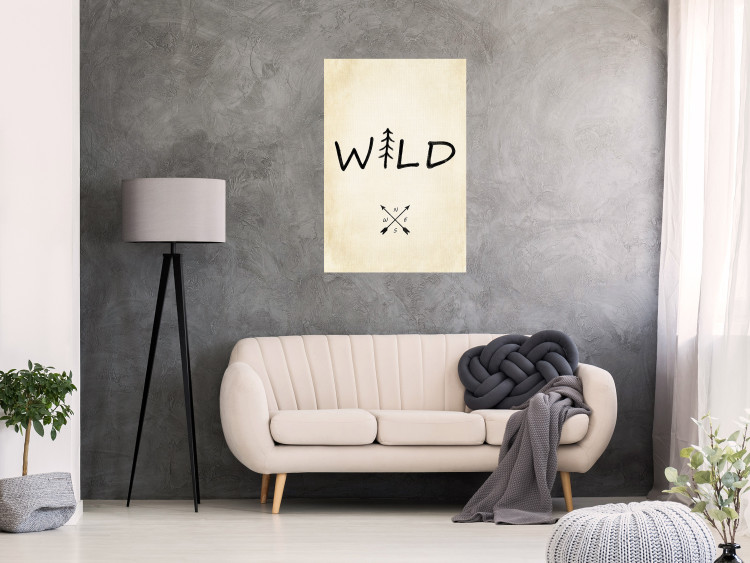 Poster Wild Nature - English text with a tree element on a beige background 130455 additionalImage 2