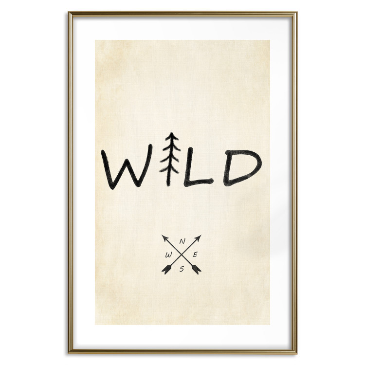 Poster Wild Nature - English text with a tree element on a beige background 130455 additionalImage 19