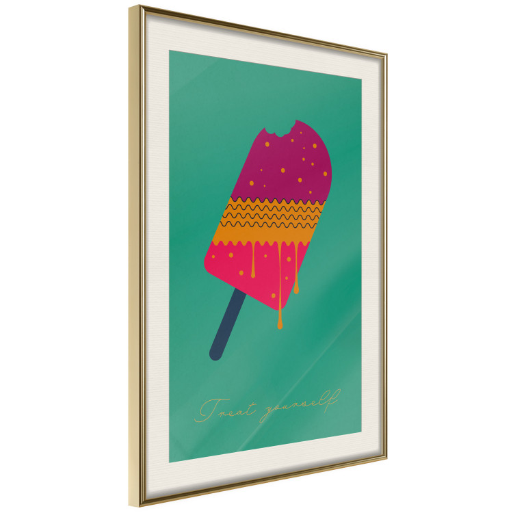 Poster Treat Yourself - colorful popsicle ice creams on a solid turquoise background 131955 additionalImage 3