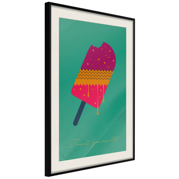 Poster Treat Yourself - colorful popsicle ice creams on a solid turquoise background 131955 additionalImage 2