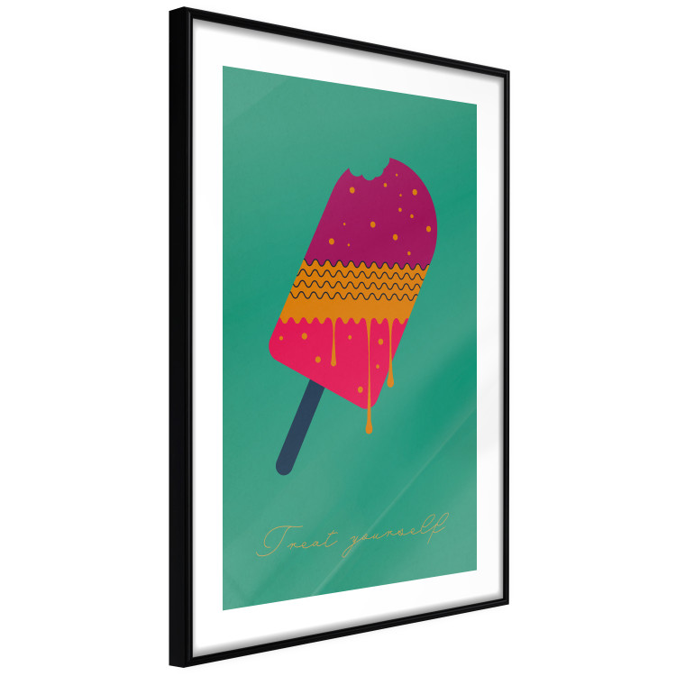 Poster Treat Yourself - colorful popsicle ice creams on a solid turquoise background 131955 additionalImage 8