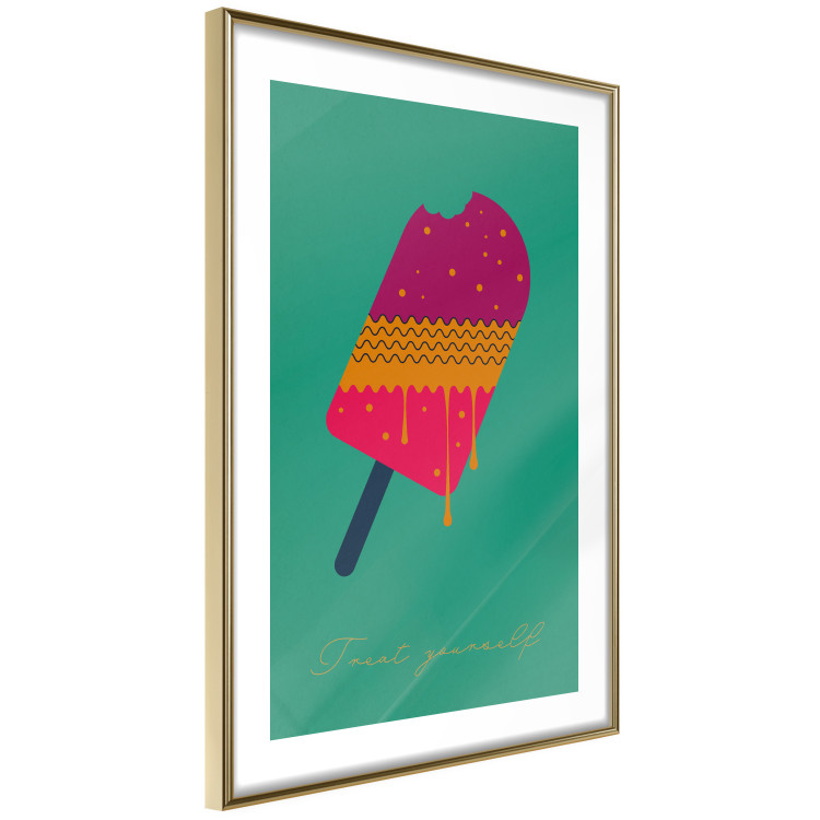 Poster Treat Yourself - colorful popsicle ice creams on a solid turquoise background 131955 additionalImage 7