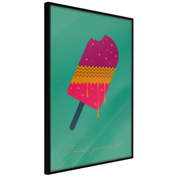 Poster Treat Yourself - colorful popsicle ice creams on a solid turquoise background 131955 additionalImage 11