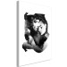 Canvas Art Print Love embraces - watercolour, black and white graphic with two people 132155 additionalThumb 2