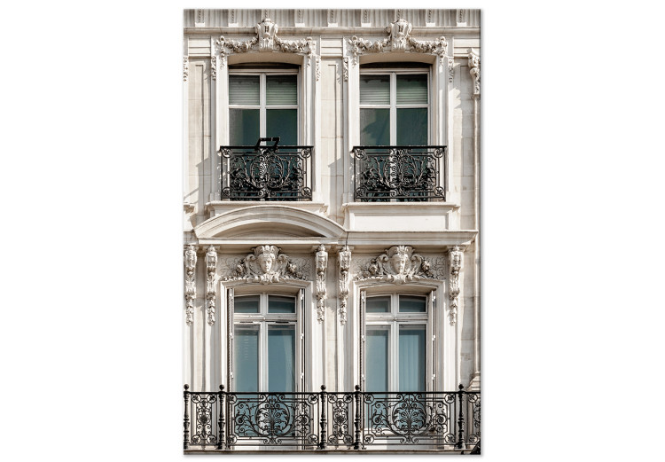 Canvas Art Print Windows in tenement house - photo of French capital architecture 132255