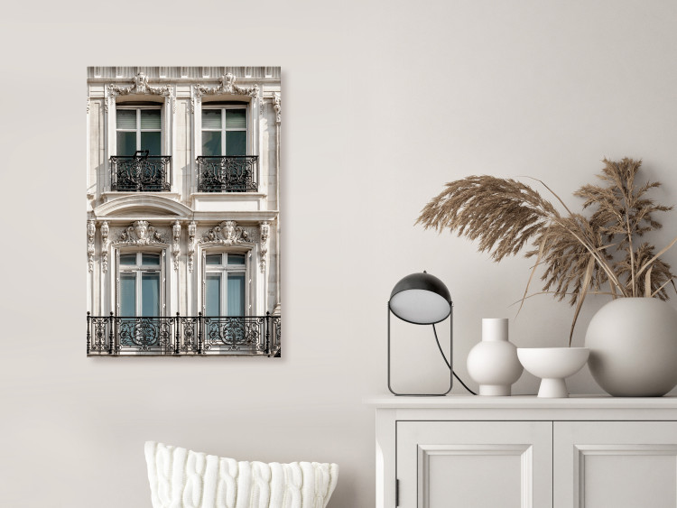 Canvas Art Print Windows in tenement house - photo of French capital architecture 132255 additionalImage 3