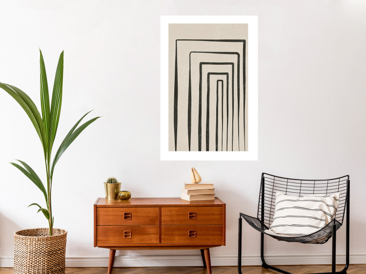 Poster High Colonnade - black lines creating patterns in abstract motif 134355 additionalImage 7