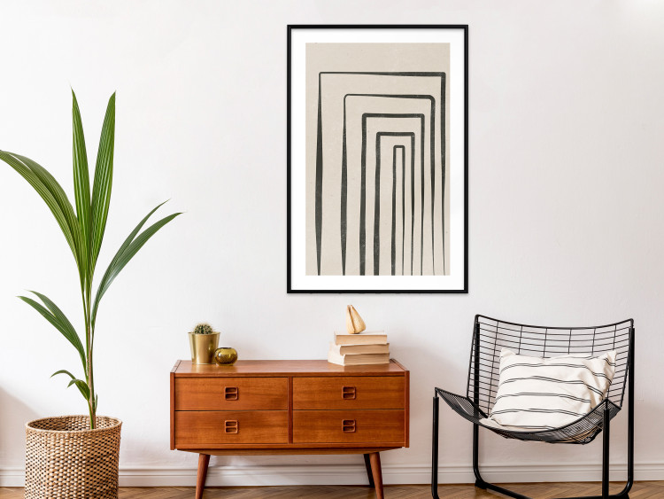 Poster High Colonnade - black lines creating patterns in abstract motif 134355 additionalImage 23