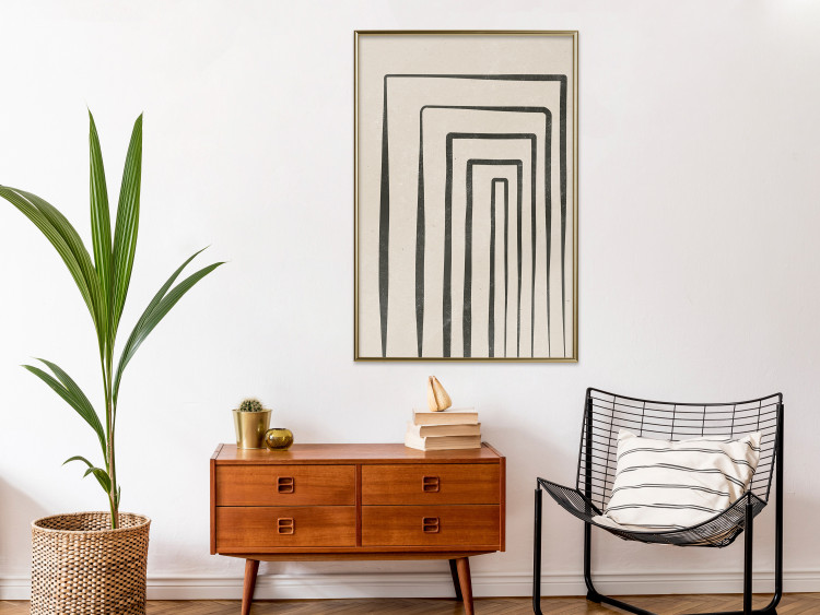 Poster High Colonnade - black lines creating patterns in abstract motif 134355 additionalImage 8