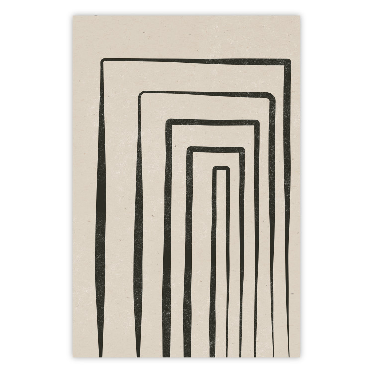 Poster High Colonnade - black lines creating patterns in abstract motif 134355