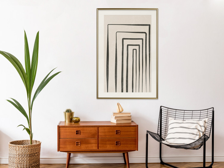 Poster High Colonnade - black lines creating patterns in abstract motif 134355 additionalImage 22