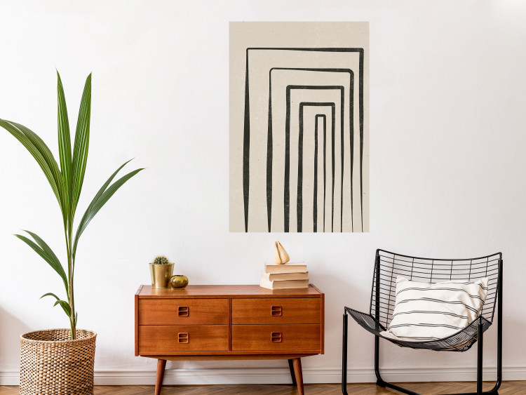 Poster High Colonnade - black lines creating patterns in abstract motif 134355 additionalImage 4