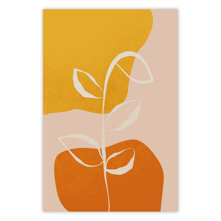 Poster Young Plant - abstract plant on a colorful and pastel background 135655