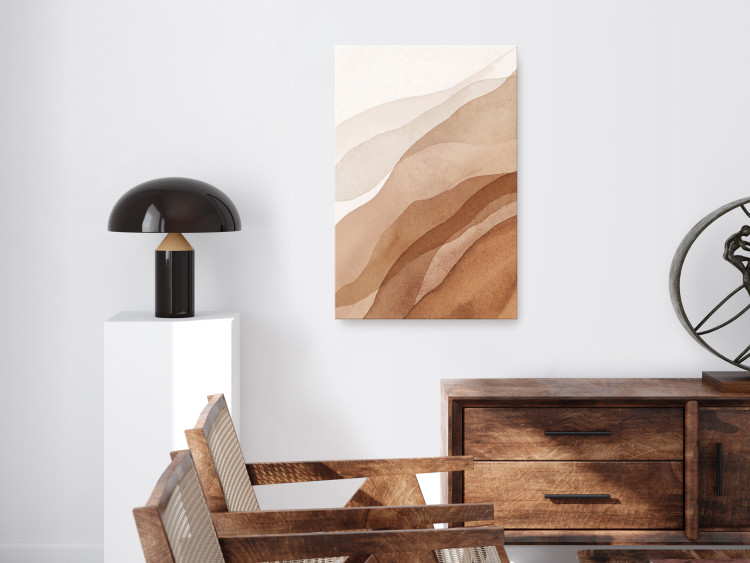 Canvas Art Print Brown-beige Waves - Modern Abstraction in Boho style 135955 additionalImage 3