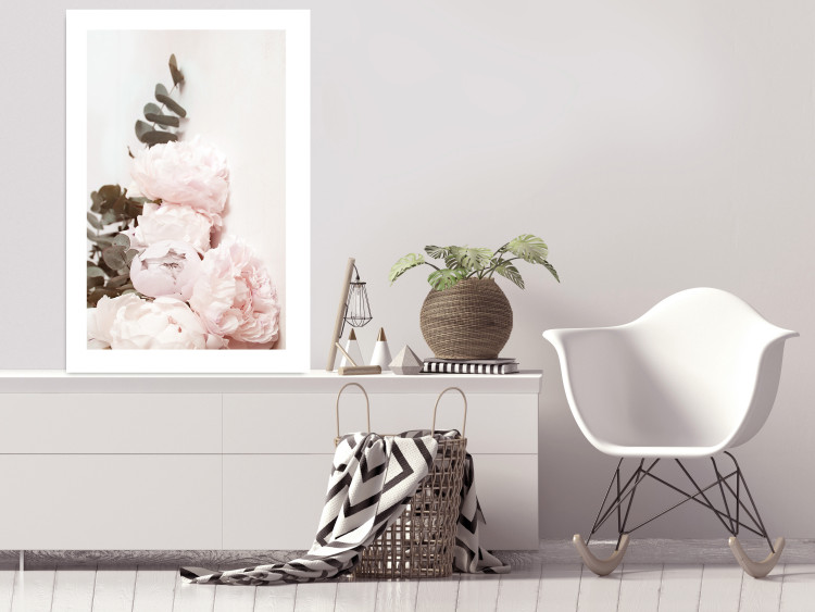 Poster Vanilla Peonies - a romantic composition with flowers on a light background 136455 additionalImage 19