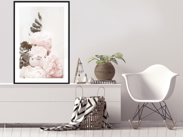 Poster Vanilla Peonies - a romantic composition with flowers on a light background 136455 additionalImage 25