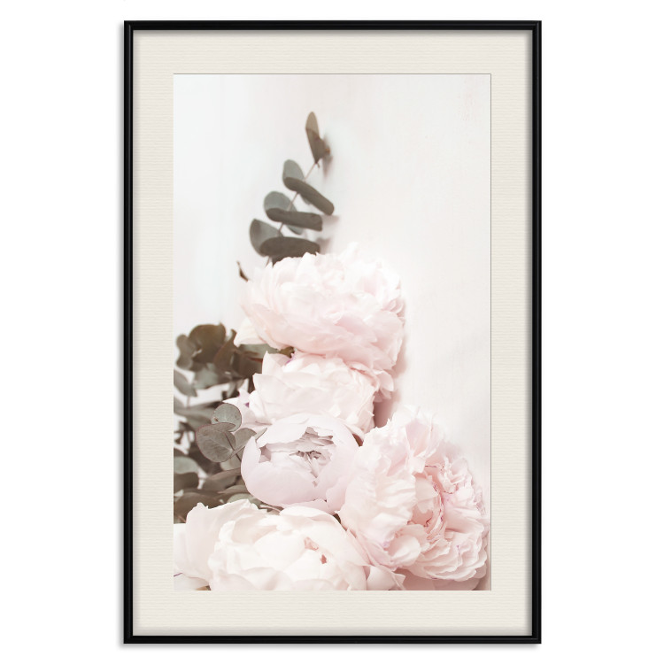Poster Vanilla Peonies - a romantic composition with flowers on a light background 136455 additionalImage 4