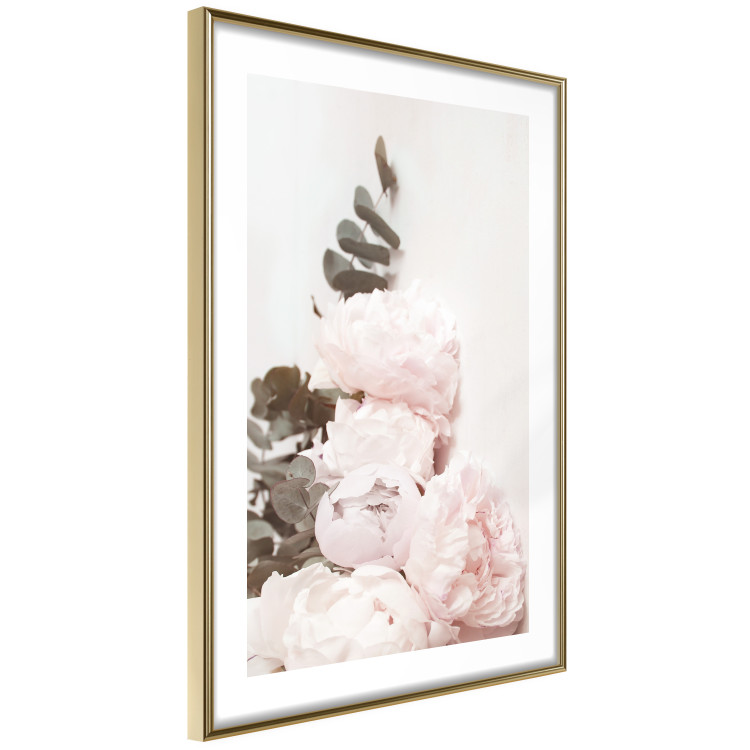 Poster Vanilla Peonies - a romantic composition with flowers on a light background 136455 additionalImage 21