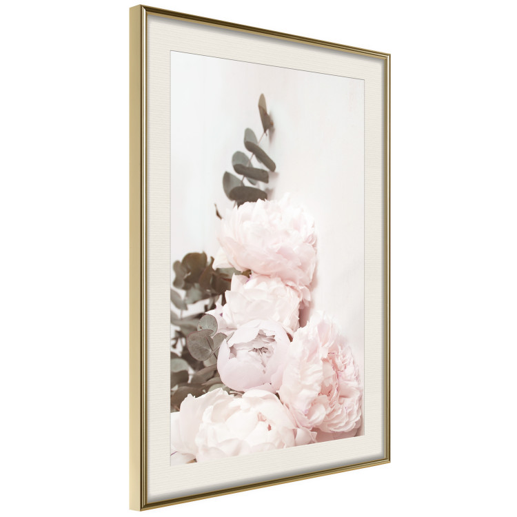 Poster Vanilla Peonies - a romantic composition with flowers on a light background 136455 additionalImage 18