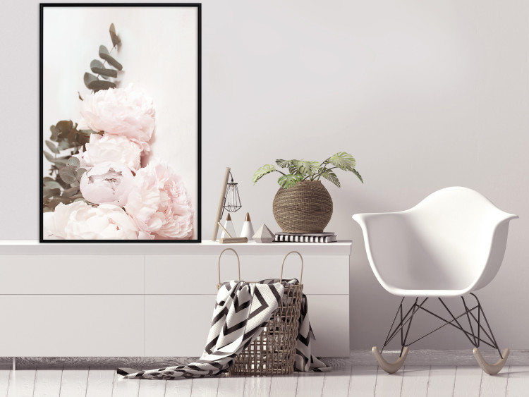 Poster Vanilla Peonies - a romantic composition with flowers on a light background 136455 additionalImage 14