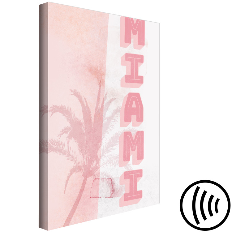 Canvas Print City Neons (1-piece) - pink Miami sign against a tall palm tree 144355 additionalImage 6