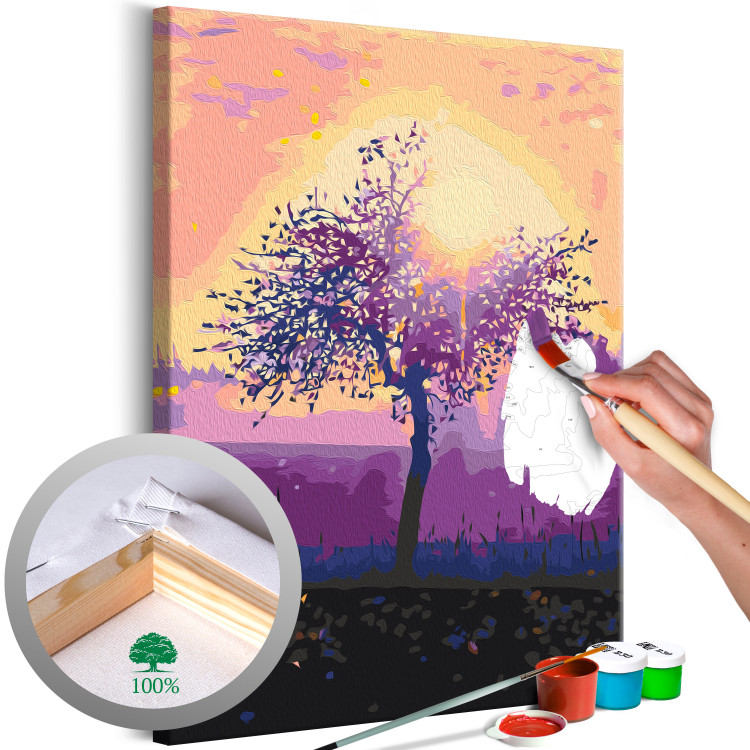 Paint by number Creamy Morning - Purple Sky Against the Backdrop of Sunrise 145155