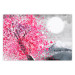 Wall Poster Japanese Views - Landscape With Mount Fuji and a Pink Tree  145755