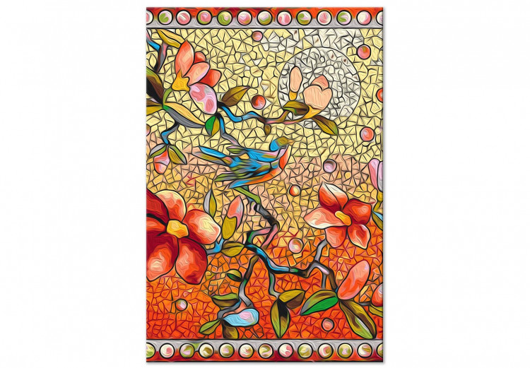 Paint by number Orange Nature - Colorful Stained Glass Window With Birds and Magnolia Bush 148455 additionalImage 5