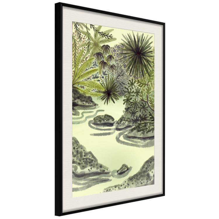 Poster Tropical Lake - Watercolor Landscape in Shades of Green 150055 additionalImage 10