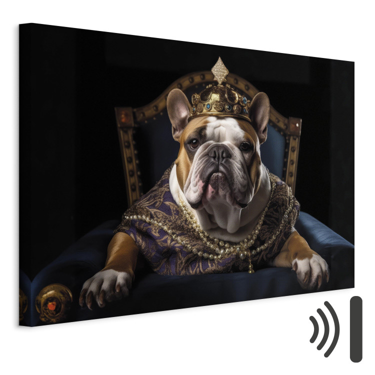 Canvas Art Print AI Dog English Bulldog - Animal Fantasy Portrait Wearing a Crown - Horizontal 150155 additionalImage 8