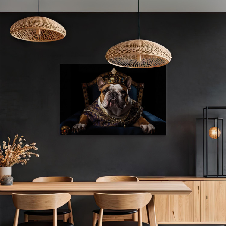 Canvas Art Print AI Dog English Bulldog - Animal Fantasy Portrait Wearing a Crown - Horizontal 150155 additionalImage 11