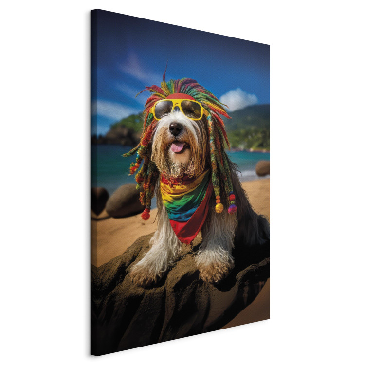 Canvas AI Bearded Collie Dog - Rasta Animal Chilling on Paradise Beach - Vertical 150255 additionalImage 2