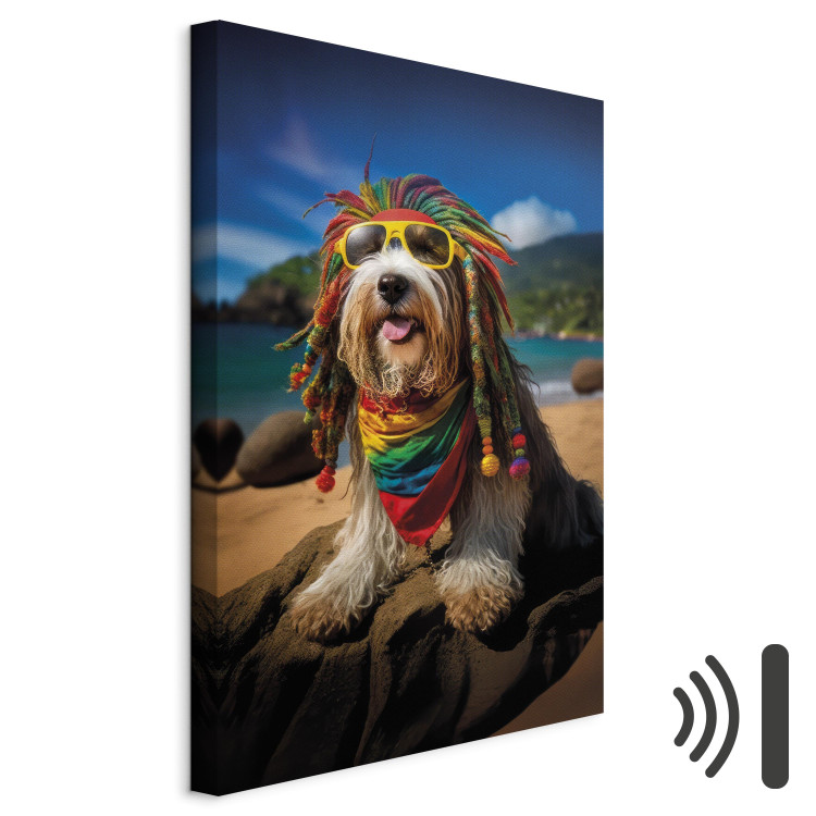 Canvas AI Bearded Collie Dog - Rasta Animal Chilling on Paradise Beach - Vertical 150255 additionalImage 8