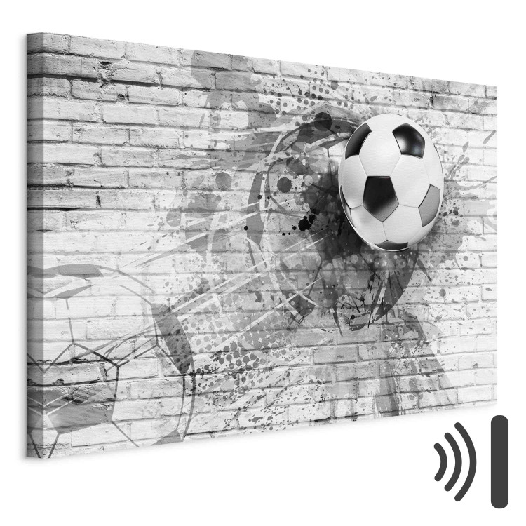 Canvas Print Dynamics of Soccer - A Speeding Ball Hitting a Brick Wall 151255 additionalImage 8
