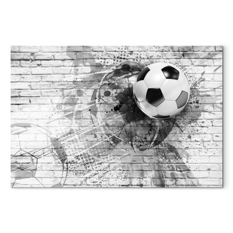 Canvas Print Dynamics of Soccer - A Speeding Ball Hitting a Brick Wall 151255 additionalImage 7