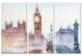 Canvas Art Print Winter in London - A Watercolor View of Historic London Buildings 151855