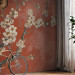 Photo Wallpaper Flowers on Twigs - Composition With a Tree Against a Terracotta Background 159455 additionalThumb 7
