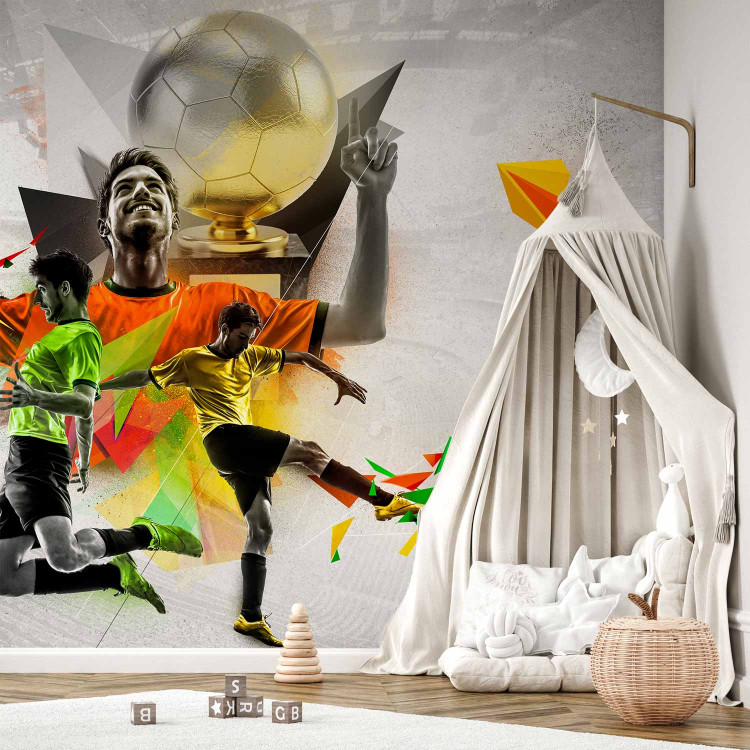 Wall Mural Dream of Victory - Players dreaming of the golden ball for a teenager 61155