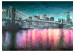 Photo Wallpaper Painted New York - Nighttime Architecture against the Background of the Brooklyn Bridge 61655 additionalThumb 1